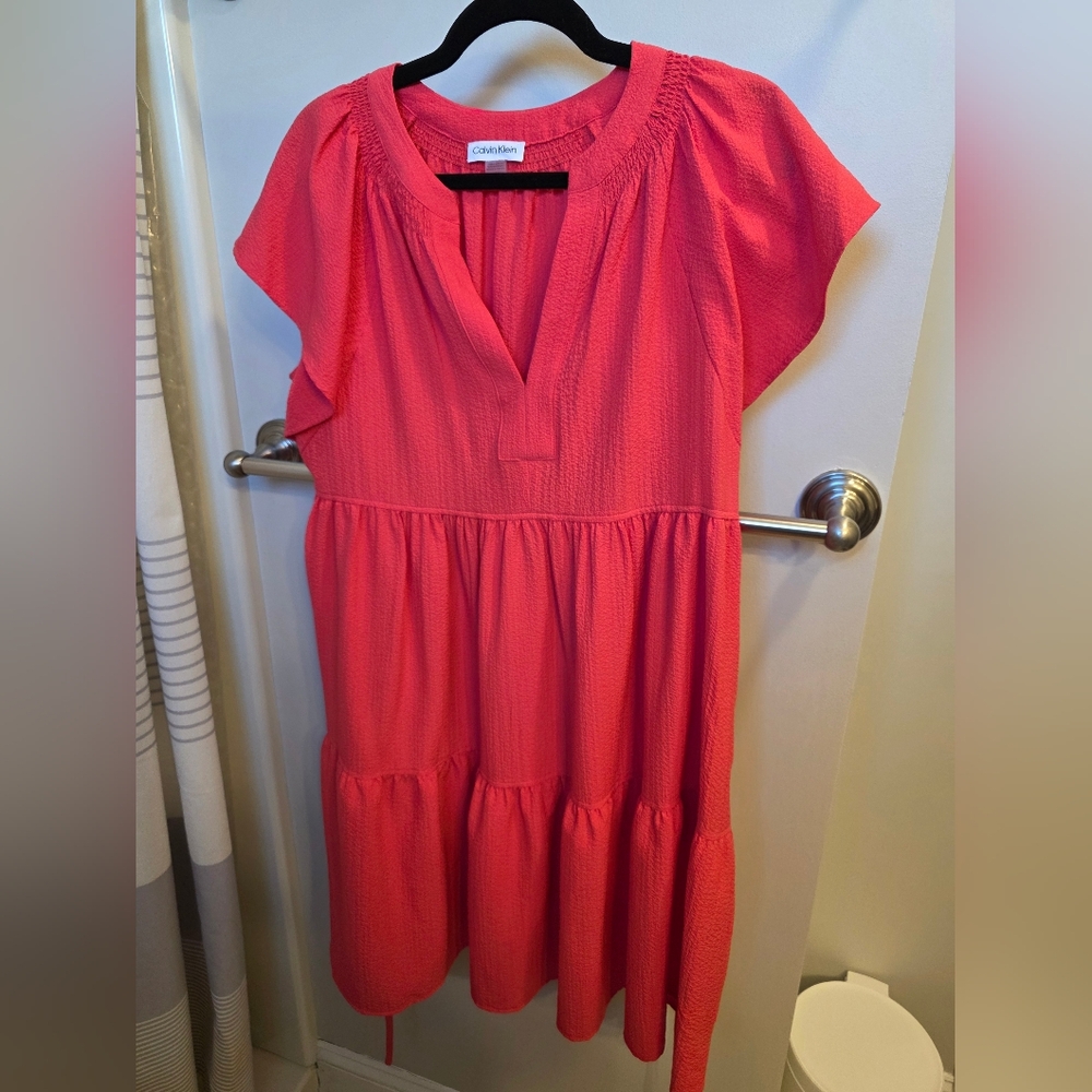 Calvin Klein Coral Textured Dress